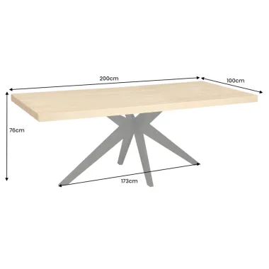 Invicta Stół do jadalni ZEUS optyka dębu 200 x 76 x 100cm / 46574
