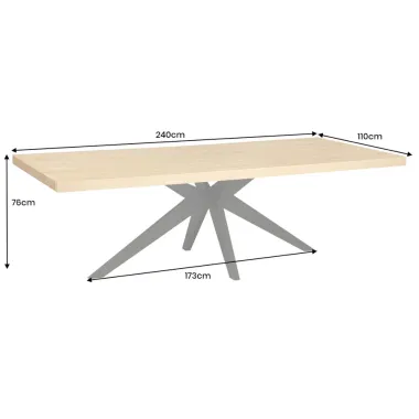 Invicta Stół do jadalni ZEUS optyka dębu 240 x 76 x 110cm / 46565