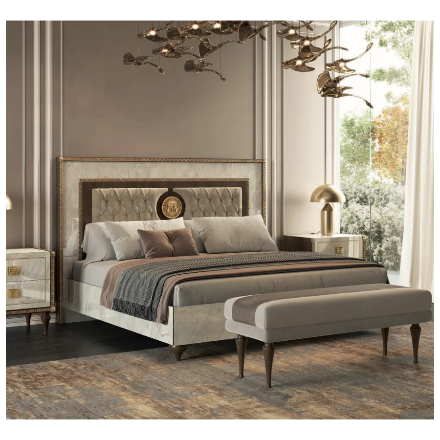 ROMANTICA Włoskie łóżko King Size tapicerowane 219 x 144 x 225cm / Adora