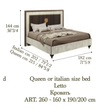 ROMANTICA Włoskie łóżko Italian Size 182 x 144 x 202cm / Adora