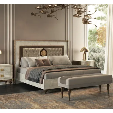 ROMANTICA Włoskie łóżko Queen Size tapicerowane 182 x 144 x 215cm / Adora