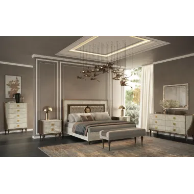 ROMANTICA Włoskie łóżko Queen Size tapicerowane 182 x 144 x 215cm / Adora