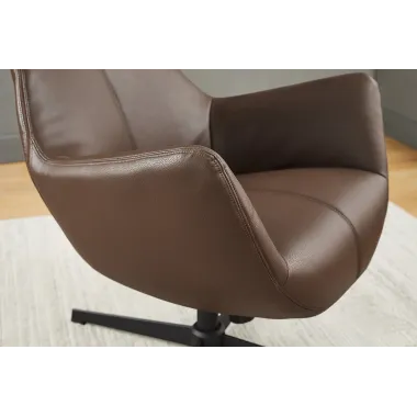 Invicta Fotel VOGUE obrotowy 360° imitacja brązowej skóry 73cm / 47720