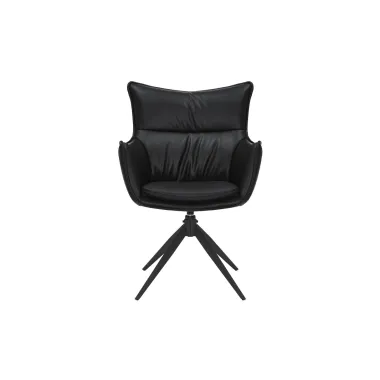 Invicta Krzesło VOGUE obrotowe 360° imitacja czarnej skóry 60cm / 47708