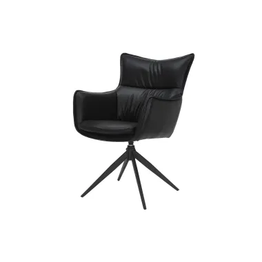 Invicta Krzesło VOGUE obrotowe 360° imitacja czarnej skóry 60cm / 47708