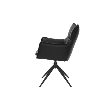 Invicta Krzesło VOGUE obrotowe 360° imitacja czarnej skóry 60cm / 47708