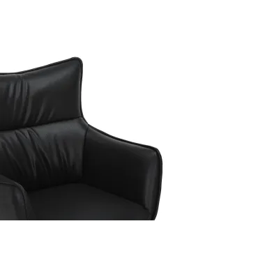 Invicta Krzesło VOGUE obrotowe 360° imitacja czarnej skóry 60cm / 47708