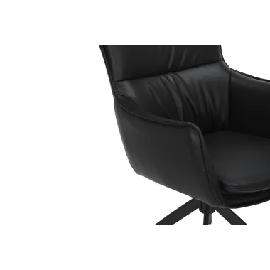 Invicta Krzesło VOGUE obrotowe 360° imitacja czarnej skóry 60cm / 47708