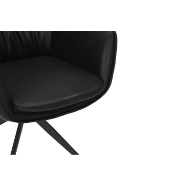 Invicta Krzesło VOGUE obrotowe 360° imitacja czarnej skóry 60cm / 47708