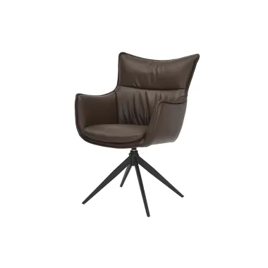 Invicta Krzesło VOGUE obrotowe 360° imitacja brązowej skóry 60cm / 47709