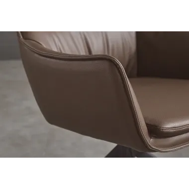 Invicta Krzesło VOGUE obrotowe 360° imitacja brązowej skóry 60cm / 47709