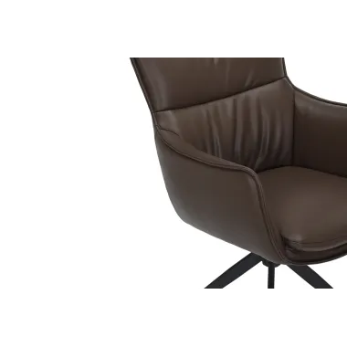 Invicta Krzesło VOGUE obrotowe 360° imitacja brązowej skóry 60cm / 47709