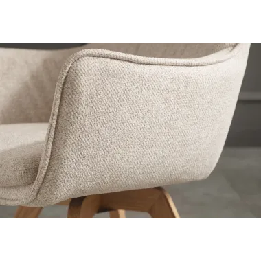Invicta Krzesło VOGUE obrotowe 360° tkanina teksturowa beżowa 58cm / 47705