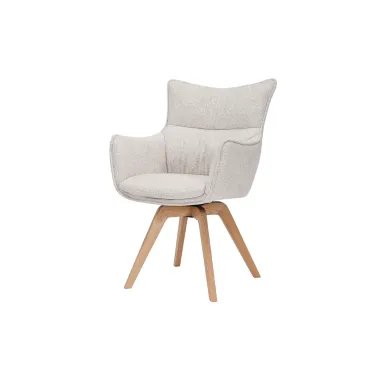 Invicta Krzesło VOGUE obrotowe 360° tkanina teksturowa beżowa 58cm / 47705