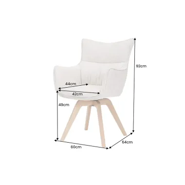 Invicta Krzesło VOGUE obrotowe 360° tkanina teksturowa beżowa 58cm / 47705