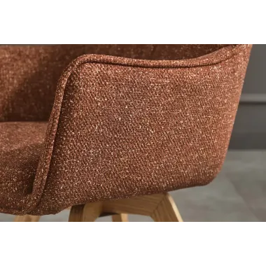 Invicta Krzesło VOGUE obrotowe 360° tkanina teksturowa rdzawy brąz 58cm / 47706