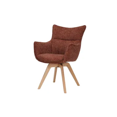 Invicta Krzesło VOGUE obrotowe 360° tkanina teksturowa rdzawy brąz 58cm / 47706