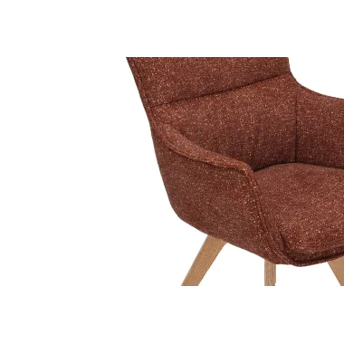 Invicta Krzesło VOGUE obrotowe 360° tkanina teksturowa rdzawy brąz 58cm / 47706