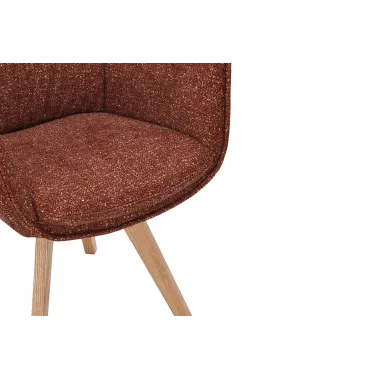 Invicta Krzesło VOGUE obrotowe 360° tkanina teksturowa rdzawy brąz 58cm / 47706