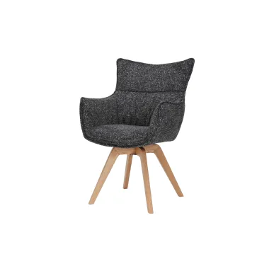 Invicta Krzesło VOGUE obrotowe 360° tkanina teksturowa antracyt 60cm / 47707