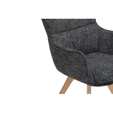 Invicta Krzesło VOGUE obrotowe 360° tkanina teksturowa antracyt 60cm / 47707