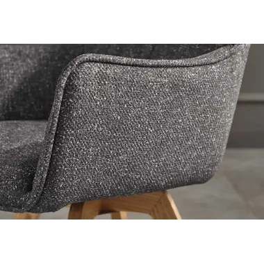 Invicta Krzesło VOGUE obrotowe 360° tkanina teksturowa antracyt 60cm / 47707