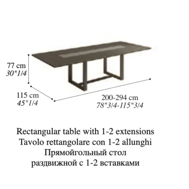LINEA Włoski stół fix 200 x 77 x 115cm / Adora