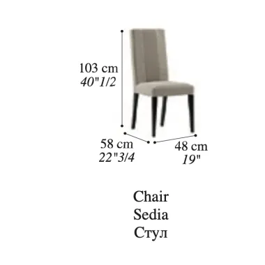 LINEA Włoskie krzesło tapicerowane 48 x 103 x 58cm / Adora