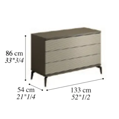 LINEA Włoska komoda 6 szuflad 166 x 90 x 54cm / Adora
