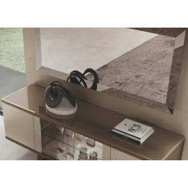 LINEA Włoskie lustro do salonu S szklana rama 112 x 87 x 7cm / Adora