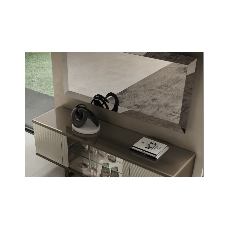 LINEA Włoskie lustro do salonu M szklana rama 135 x 87 x 7cm / Adora