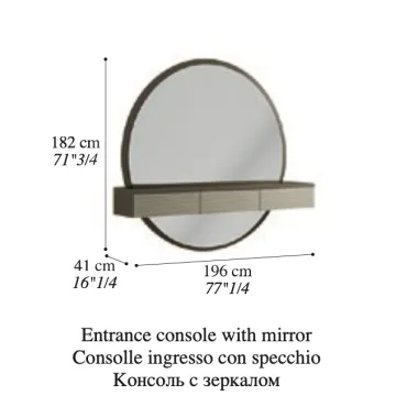 LINEA Włoska konsola z lustrem 196 x 182 x 41cm / Adora