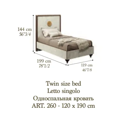 ROMANTICA Włoskie łóżko Twin Size 119 x 144 x 199cm / Adora