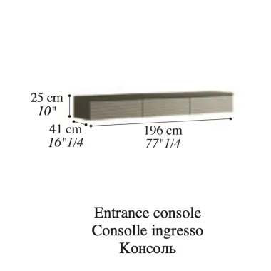 LINEA Włoska konsola do salonu 196 x 25 x 41cm / Adora