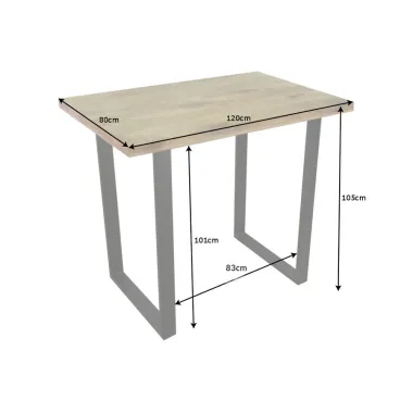 Invicta Stół barowy Iron Craft 120cm naturalne mango / 38668