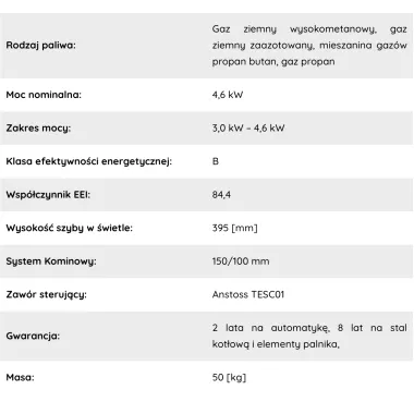 CALMA 43 Kominek gazowy trójstronny wolnostojący 43 x 40cm