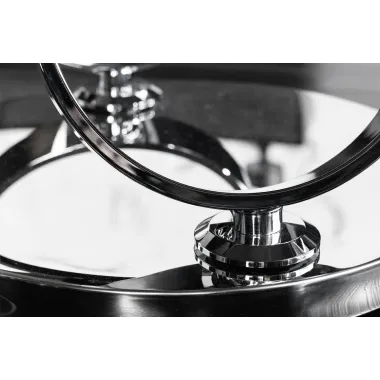 Invicta Stolik kawowy DANCING RINGS 80-135cm biały marmur chromowana rama / 46318