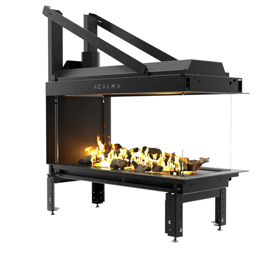 CALMA 120TU Kominek gazowy trójstronny 120 x 50cm