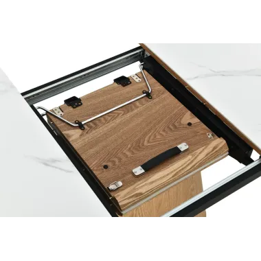 Invicta Stół UNIQUE owalny rozkładany optyka białego marmuru 160 - 200cm / 47658