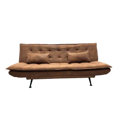 Invicta Sofa rozkładana JAZZ 3-osobowa mikrofibra brązowa 195cm / 47525