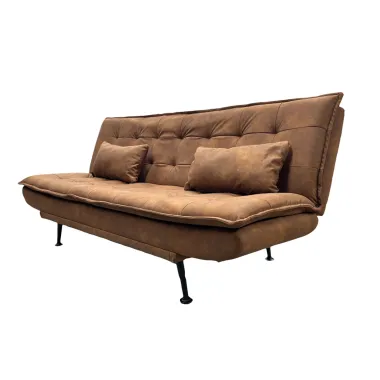 Invicta Sofa rozkładana JAZZ 3-osobowa mikrofibra brązowa 195cm / 47525
