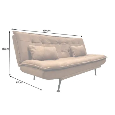 Invicta Sofa rozkładana JAZZ 3-osobowa mikrofibra brązowa 195cm / 47525
