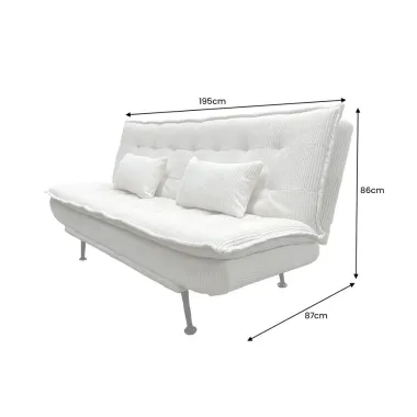 Invicta Sofa rozkładana JAZZ 3-osobowa beżowy sztruks 195cm / 47521