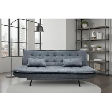 Invicta Sofa rozkładana JAZZ 3-osobowa tkanina szara 195cm / 47529
