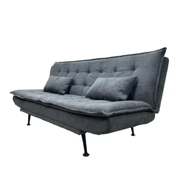 Invicta Sofa rozkładana JAZZ 3-osobowa tkanina szara 195cm / 47529
