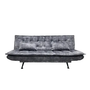 Invicta Sofa rozkładana JAZZ 3-osobowa szary aksamit 195cm / 47528