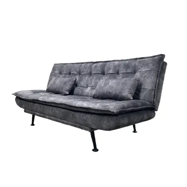 Invicta Sofa rozkładana JAZZ 3-osobowa szary aksamit 195cm / 47528