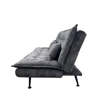 Invicta Sofa rozkładana JAZZ 3-osobowa szary aksamit 195cm / 47528