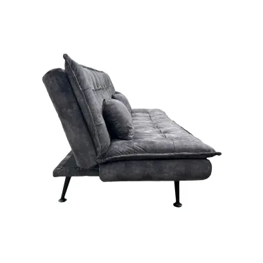 Invicta Sofa rozkładana JAZZ 3-osobowa szary aksamit 195cm / 47528