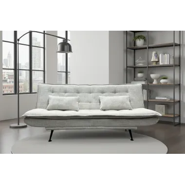 Invicta Sofa rozkładana JAZZ 3-osobowa tkanina szenilowa szampański beż 195cm / 47527